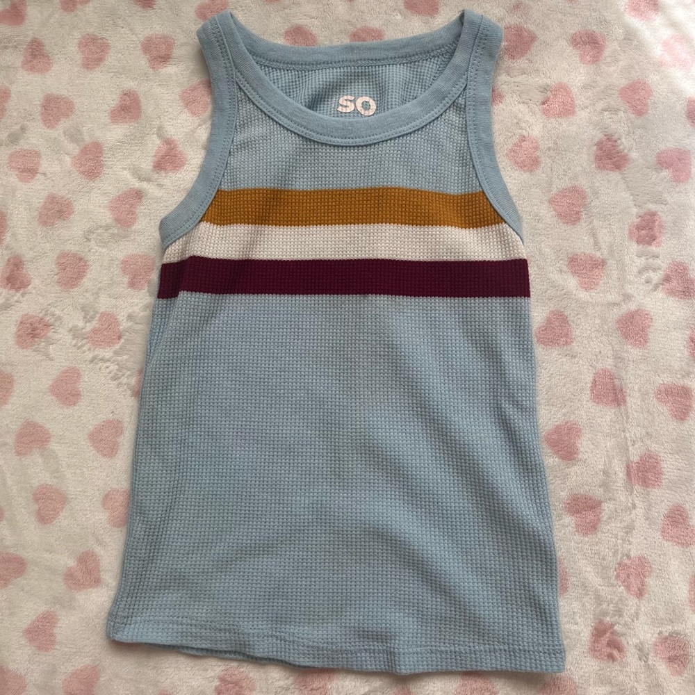 Sonoma Girls Tank Top With Orange, White, And Magenta Stripes (Size XS)